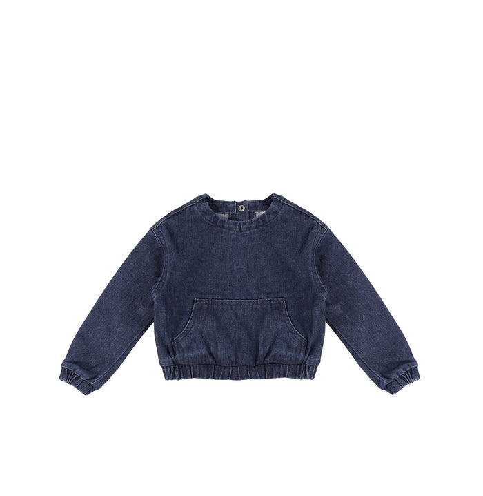 DENIM POCKET SWEATSHIRT