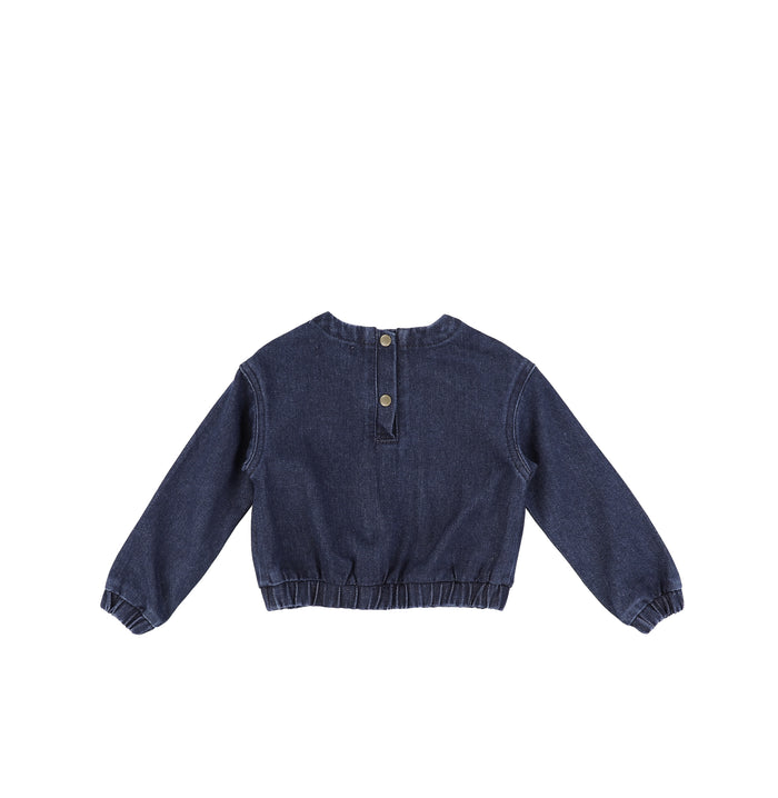DENIM POCKET SWEATSHIRT