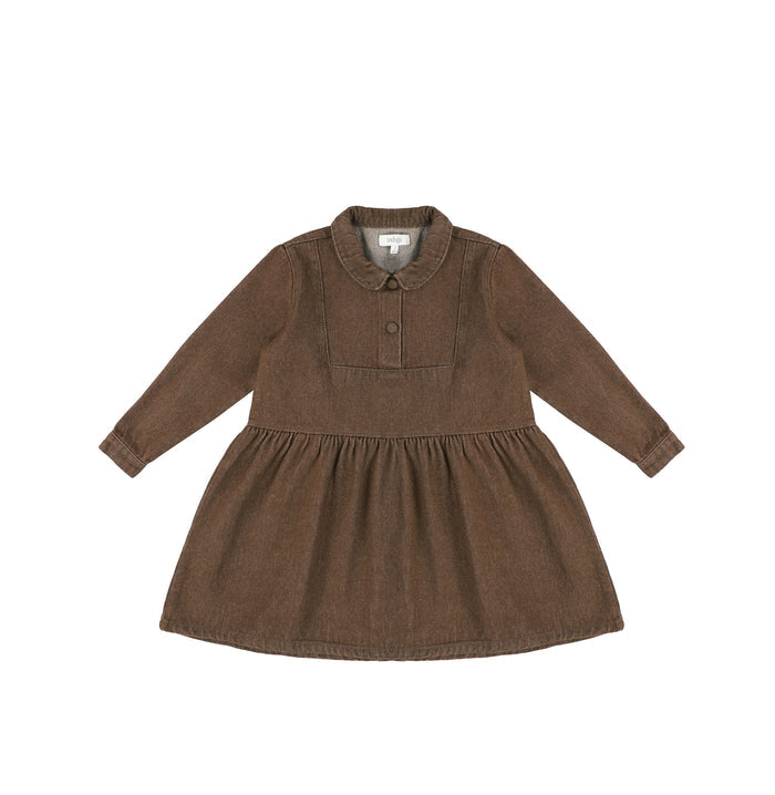 DENIM SEAM COLLAR DRESS