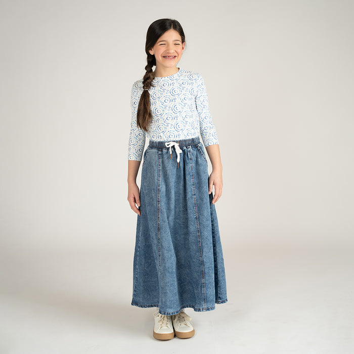 DRAWSTRING MAXI SKIRT