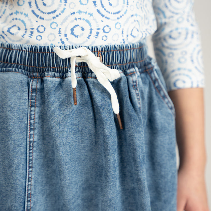 DRAWSTRING MAXI SKIRT