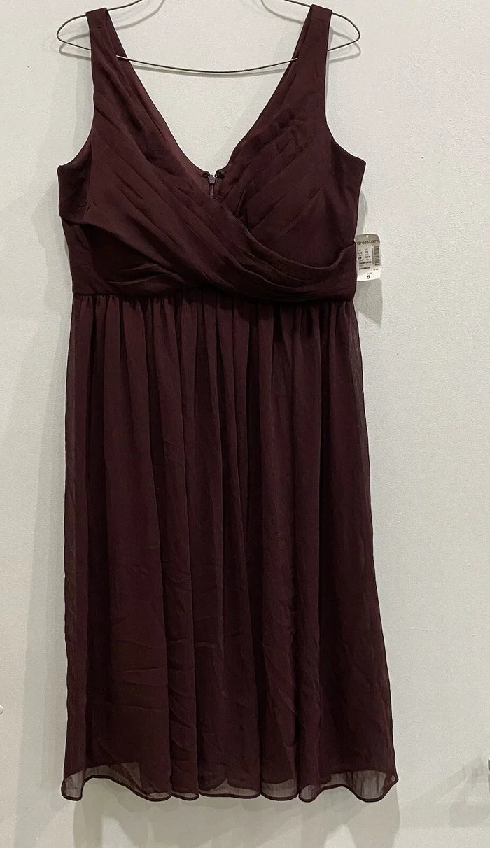 DressBarn Women's Deep Maroon Wrap Dress – Size 8 Summer Formal High Waist