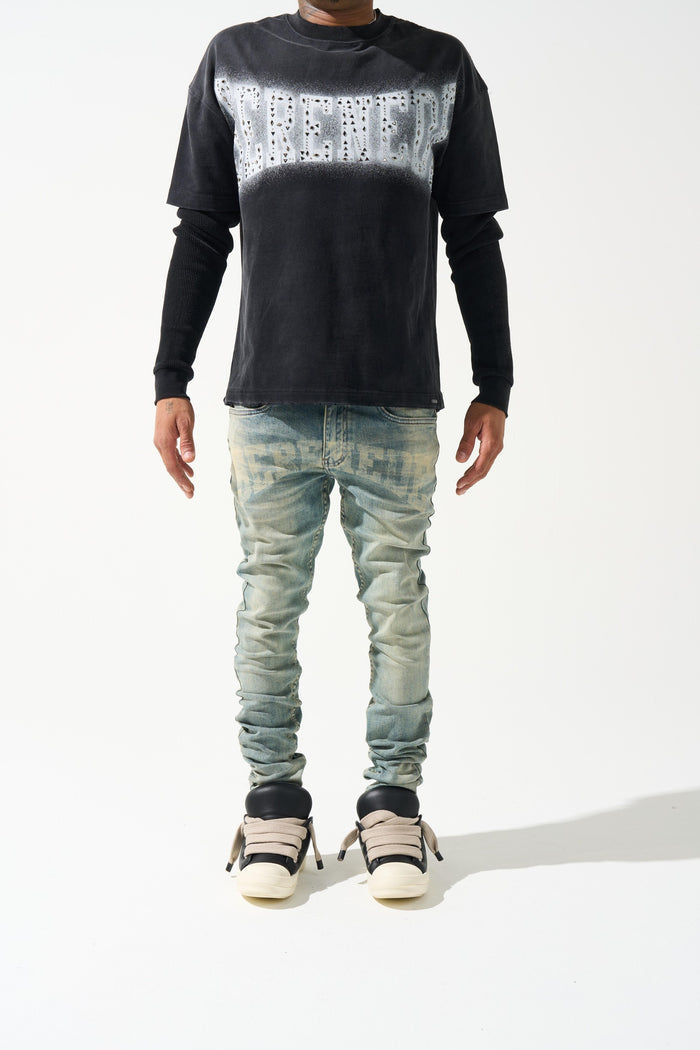 DYNASTY Mid Blue Jeans
