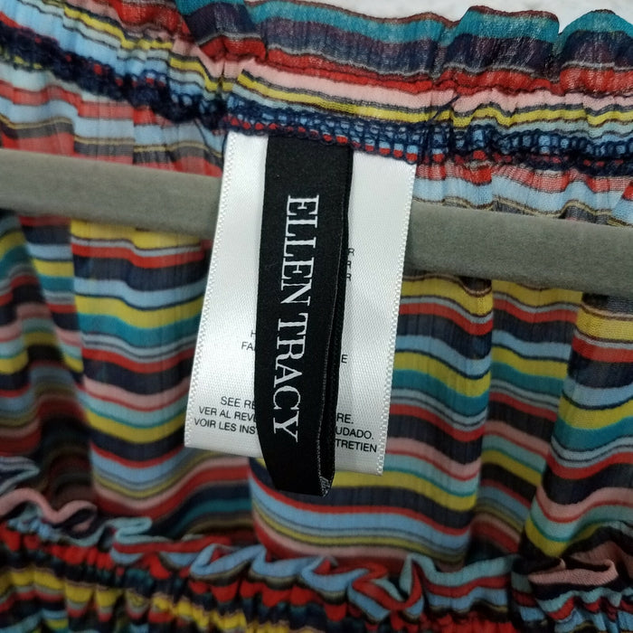 Ellen Tracy Women's Off the Shoulder Swimwear Cover Up, Striped/Multicolor