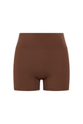 Front view of Elysian Short 4.5-inch in Cliffside showing high-rise waistband and smooth fabric on white background