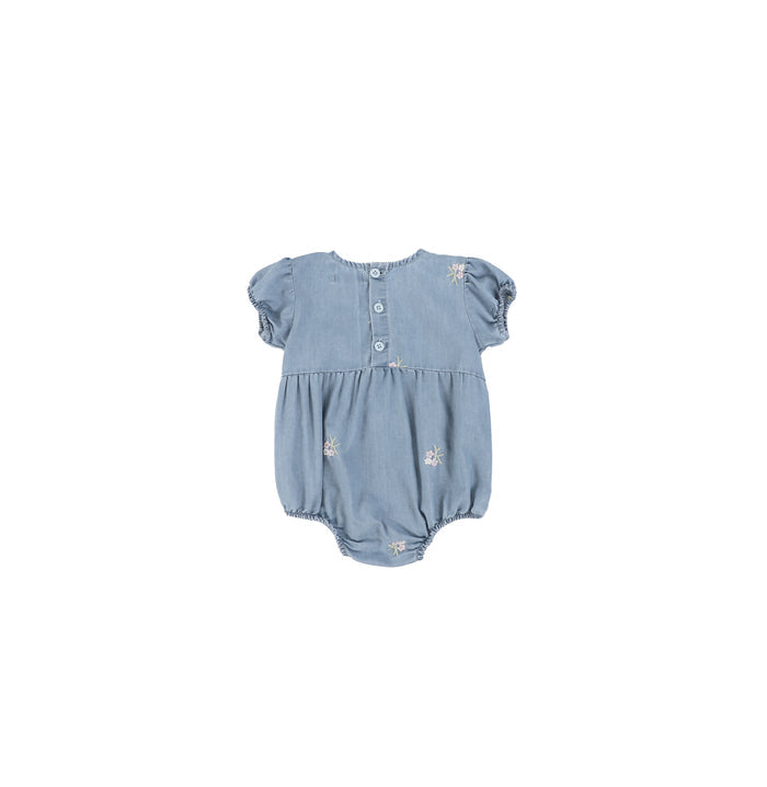 EMBROIDERED FLOWER ROMPER