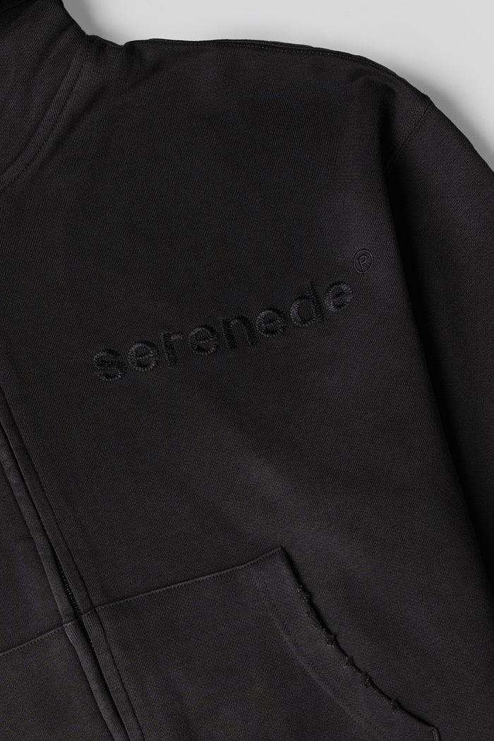 ESSENTIAL Zip Black Hoodie