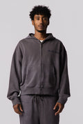 ESSENTIAL Zip Grey Hoodie