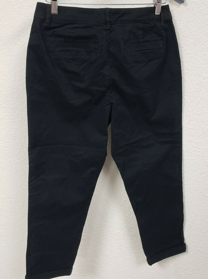 Essentials Women's Cropped Girlfriend Chino Pant, Black