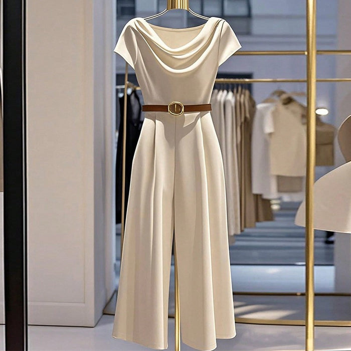 European And American Elegant Style Satin Jumpsuit retro mssp women pink