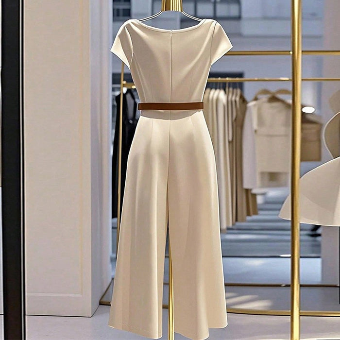 European And American Elegant Style Satin Jumpsuit retro mssp women pink