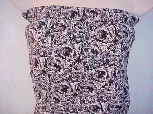 Exist Womens Jump Suit Size Large Black and White Print Strapless Polyester