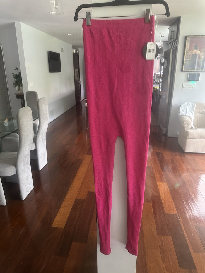 Fct Basics Women’s Fuchsia Solid Ankle Jumpsuit Stretch Elastic S/M