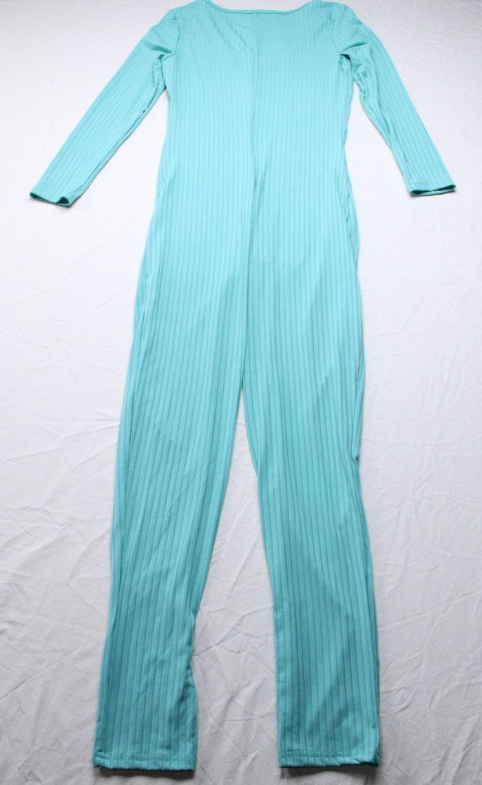 Feelin Myself Boutique Women's Give Me Body L/S Jumpsuit LB3 Turquoise Small