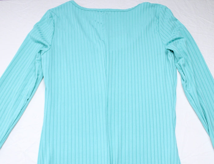 Feelin Myself Boutique Women's Give Me Body L/S Jumpsuit LB3 Turquoise Small