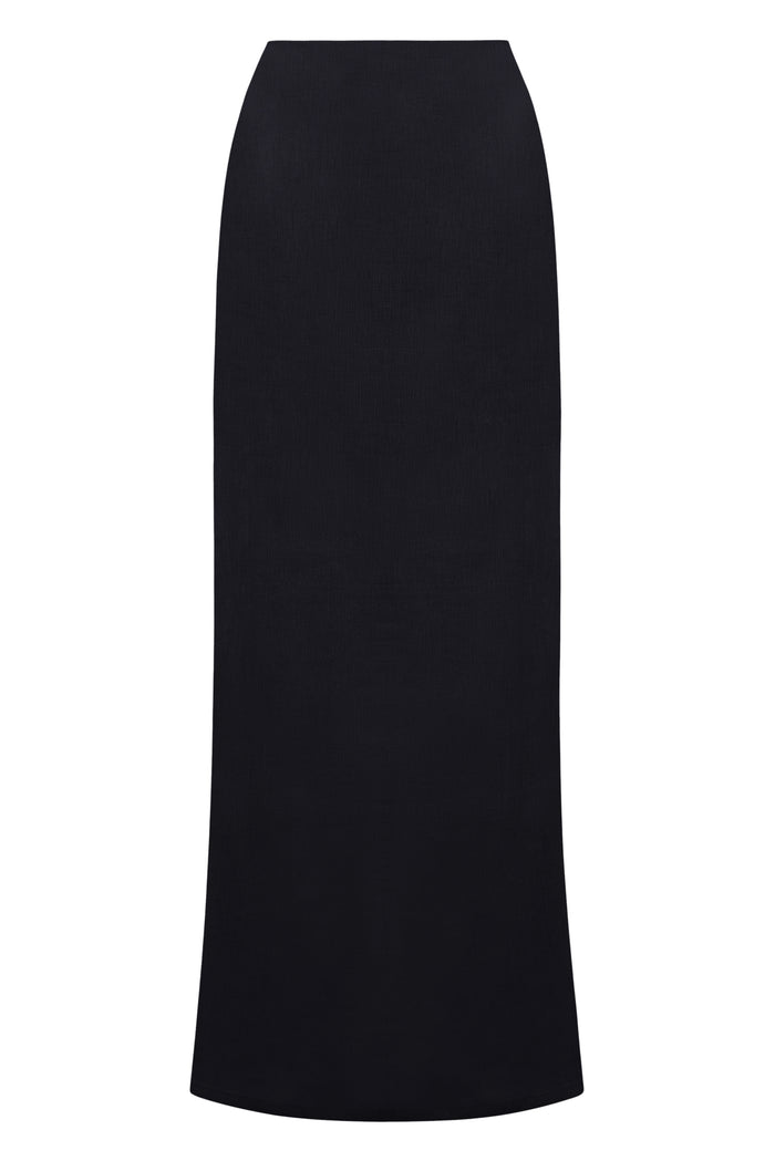 Fontelina Linen Skirt - Black Linen