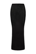Black knit high-waist ankle-length pencil skirt