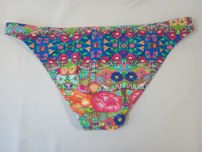 Forever 21 Large Swim Bikini Bottoms Blue Floral Hygienic Liner Fast Ship