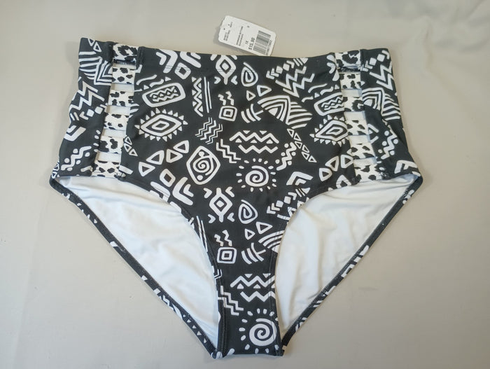 Forever 21 Plus 1X Black White Swim Bikini Bottoms Side Accent Hygiene Liner