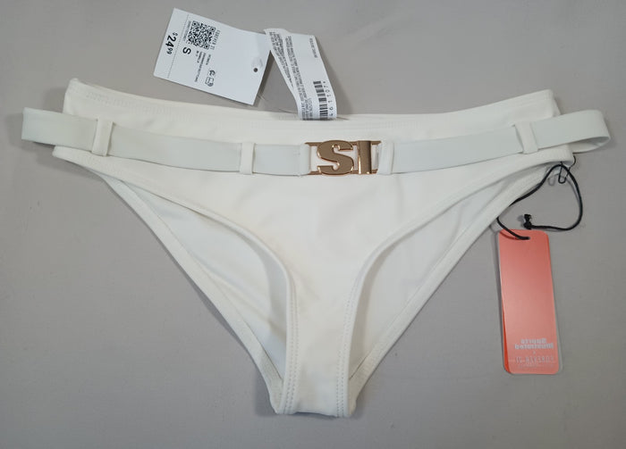 Forever 21 Small Ivory White Swim Bikini Bottoms Si Medallion Hygienic Liner