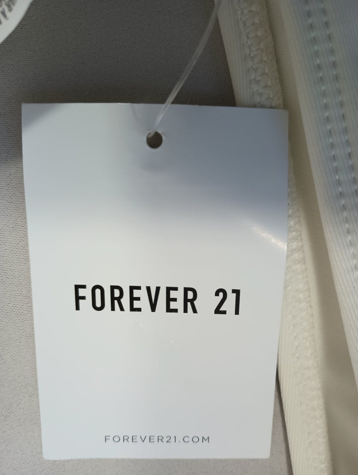 Forever 21 Small Ivory White Swim Bikini Bottoms Si Medallion Hygienic Liner
