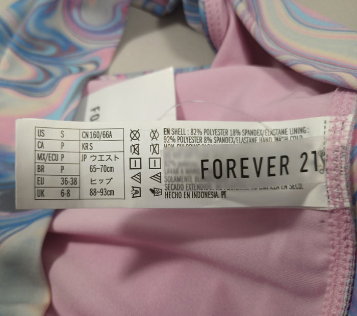 Forever 21 Womens Small Bathing Suit Bottoms Swimsuit Tye Dye Swimwear