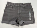 Free Assembly Women's 12 Black Rolled Cuff Jean Shorts Pockets