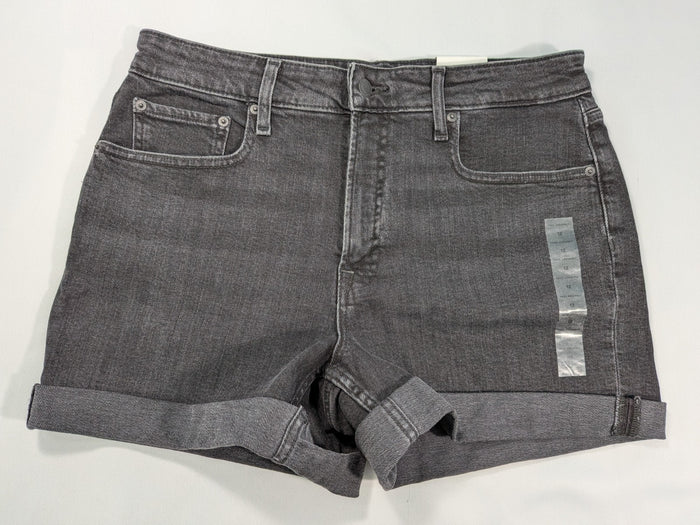 Free Assembly Women's 12 Black Rolled Cuff Jean Shorts Pockets