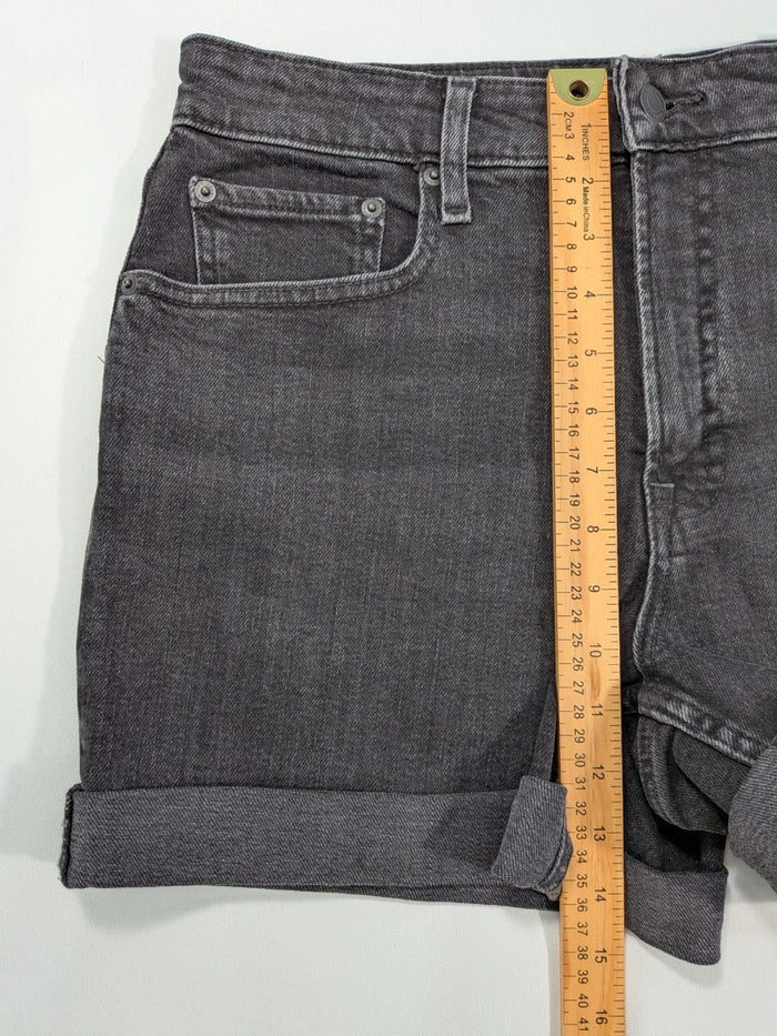 Free Assembly Women's 12 Black Rolled Cuff Jean Shorts Pockets