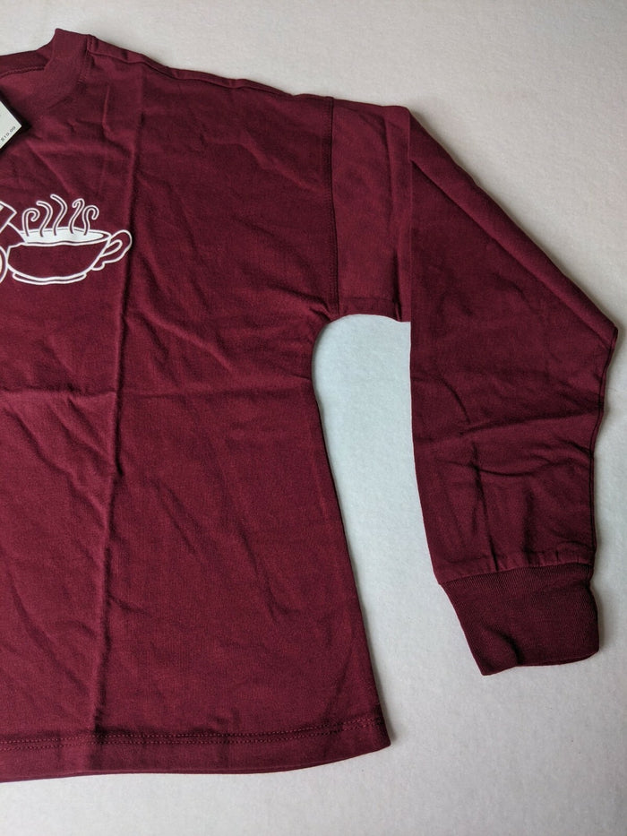 Friends Central Perk womens long sleeve shirt Merlot Small w/tags 50% off