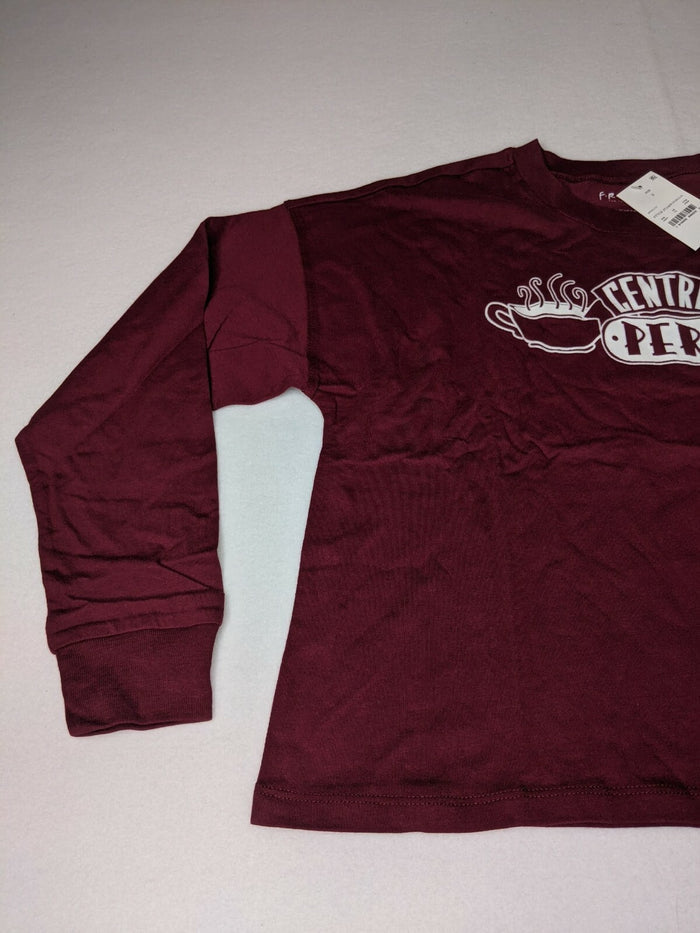 Friends Central Perk womens long sleeve shirt Merlot Small w/tags 50% off