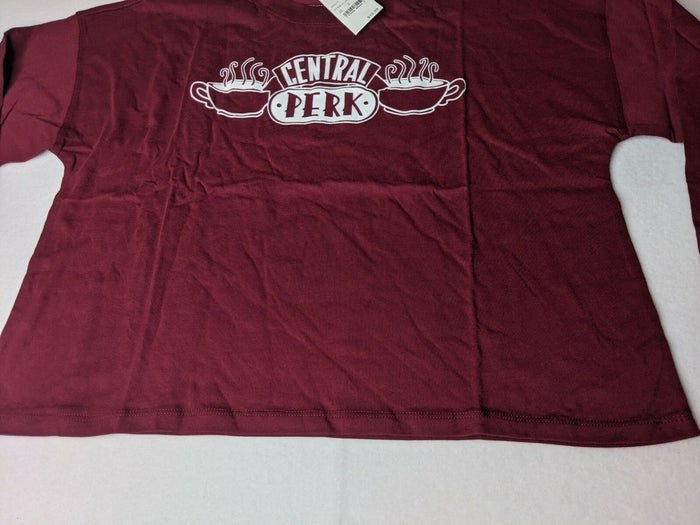 Friends Central Perk womens long sleeve shirt Merlot Small w/tags 50% off