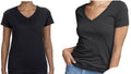 Fruit Of The Loom Women’s Medium T-Shirt Black Gray Eversoft V-Neck Cap Sleeve
