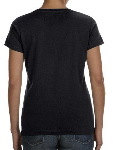 Fruit Of The Loom Women’s Medium T-Shirt Black Gray Eversoft V-Neck Cap Sleeve