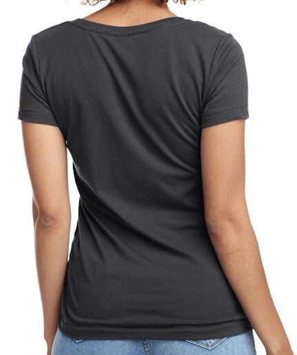 Fruit Of The Loom Women’s Medium T-Shirt Black Gray Eversoft V-Neck Cap Sleeve