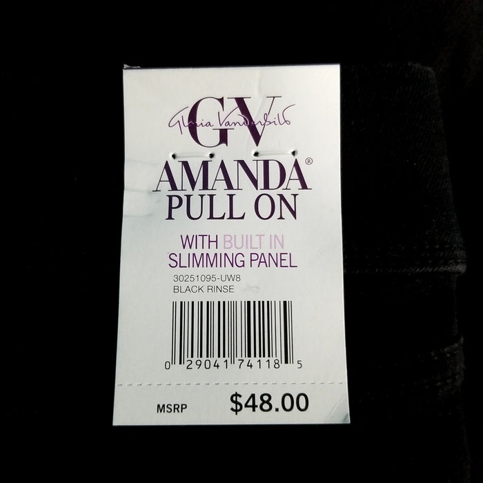 Gloria Vanderbilt Amanda Classic Rise Black Pull On Slimming Jeans