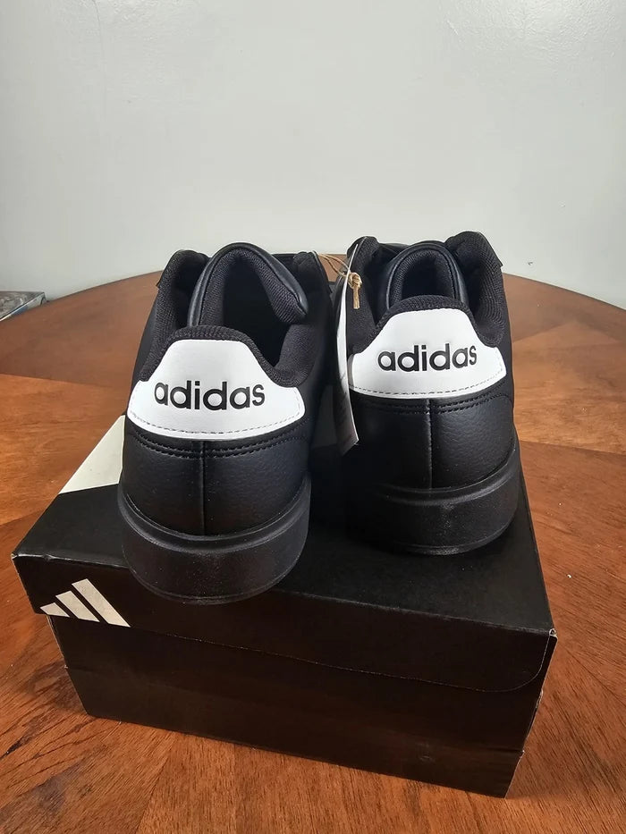 adidas Grand Court 2.0 Men's Sneakers Black White – Low Top Lace-Up, Size 7.5 New