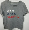 Grayson Threads Juniors' Stars and Stripes Short Sleeve Graphic T-Shirt, Gray