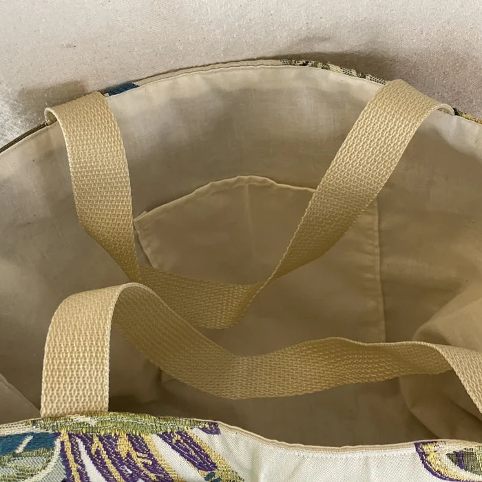 Handmade Canvas Tote Bag – Casual Double-Strap Purse with Fun Bird Peacock & Toucan Design