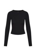Hayworth Long Sleeve Long - Black Lightweight Rib