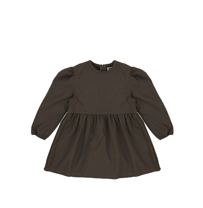 HERRINGBONE PUFF SLEEVE DRESS