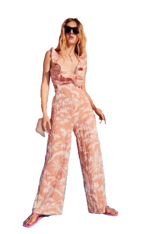 H&M Cut out flounce jumpsuit