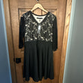Homeyee Black Lace Cocktail Christmas Dress Party Lace US 12 Sleeves