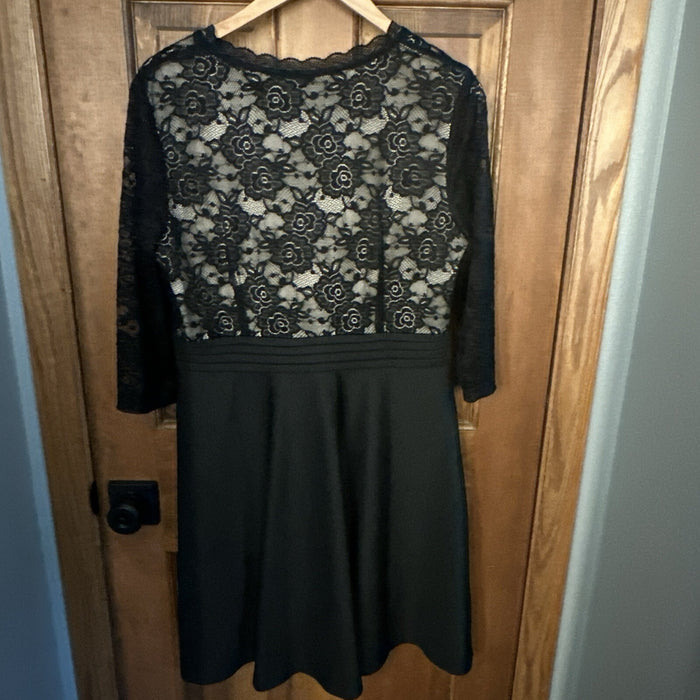 Homeyee Black Lace Cocktail Christmas Dress Party Lace US 12 Sleeves