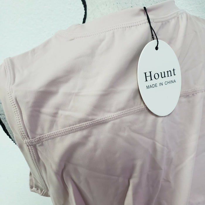 Hount Women's High Neck Tank Tops Summer Sleeveless T Shirts Loose Fit, Pink