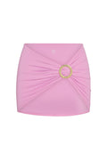 Front view of Jamaica Sarong - Moonlight showcasing adjustable gold metal sliding buckle and mini length on white background