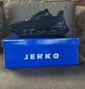 JERKO Men's Running Shoes Black – Air Cushion Athletic Walking Sneakers, Sizes 5-13