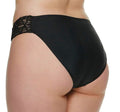 Juniors' Plus SO Macrame Side Hipster Bikini Bottom Black
