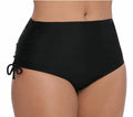 Juniors Plus SO Ruched Side High Waist Bikini Bottom Black