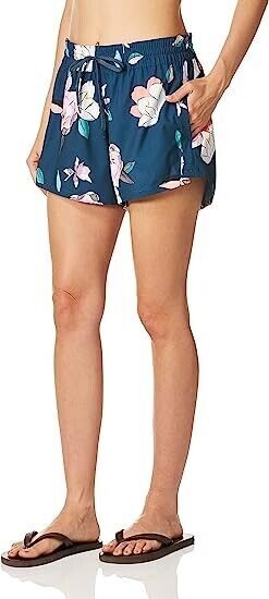 Kanu Surf Womens Darren Stretch UPF 50+ Swim Workout Boardshort, Navy Floral